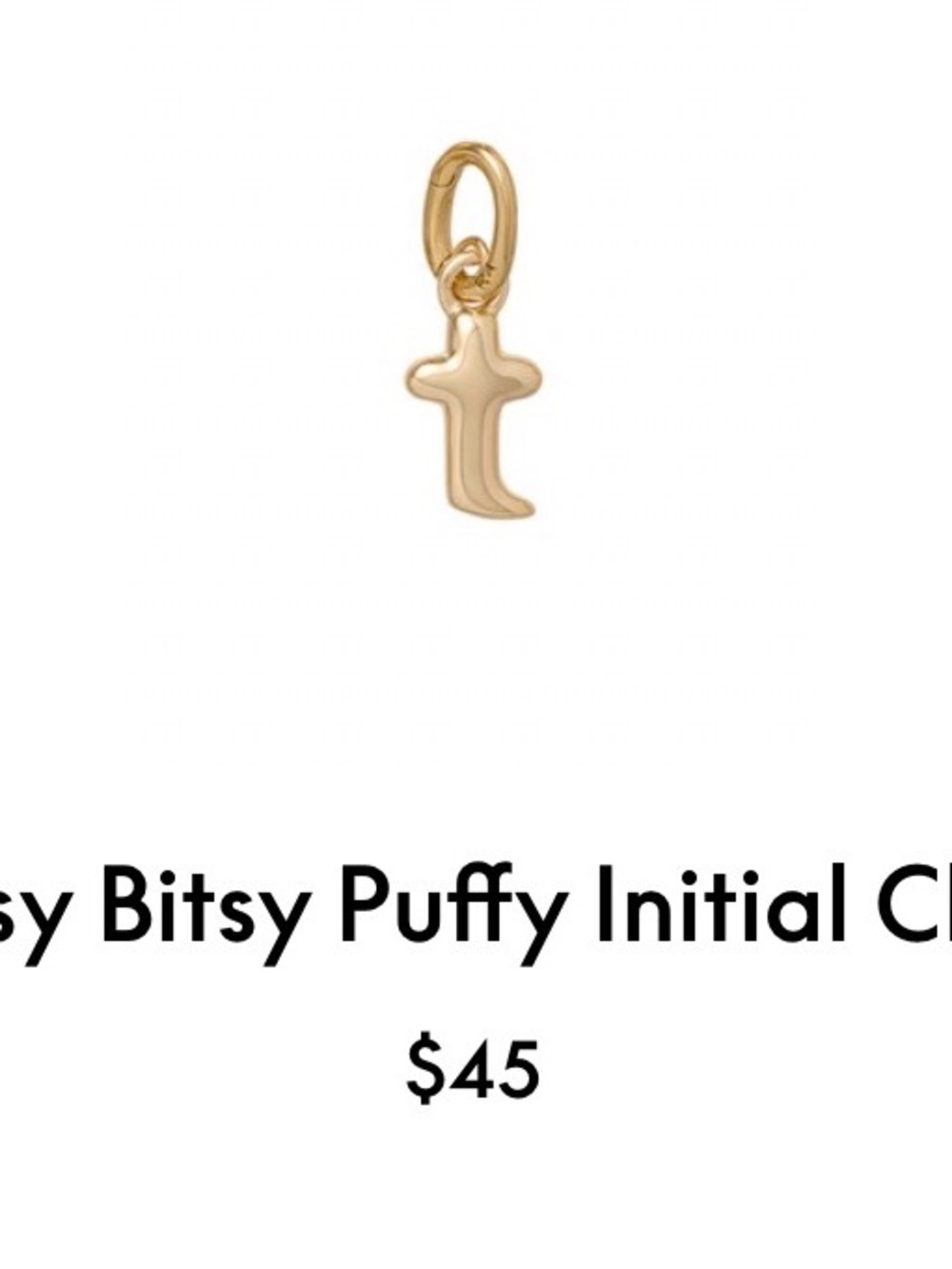 Roxanne Assoulin The Itsy Bitsy Puffy Initial Charm “t”firm price